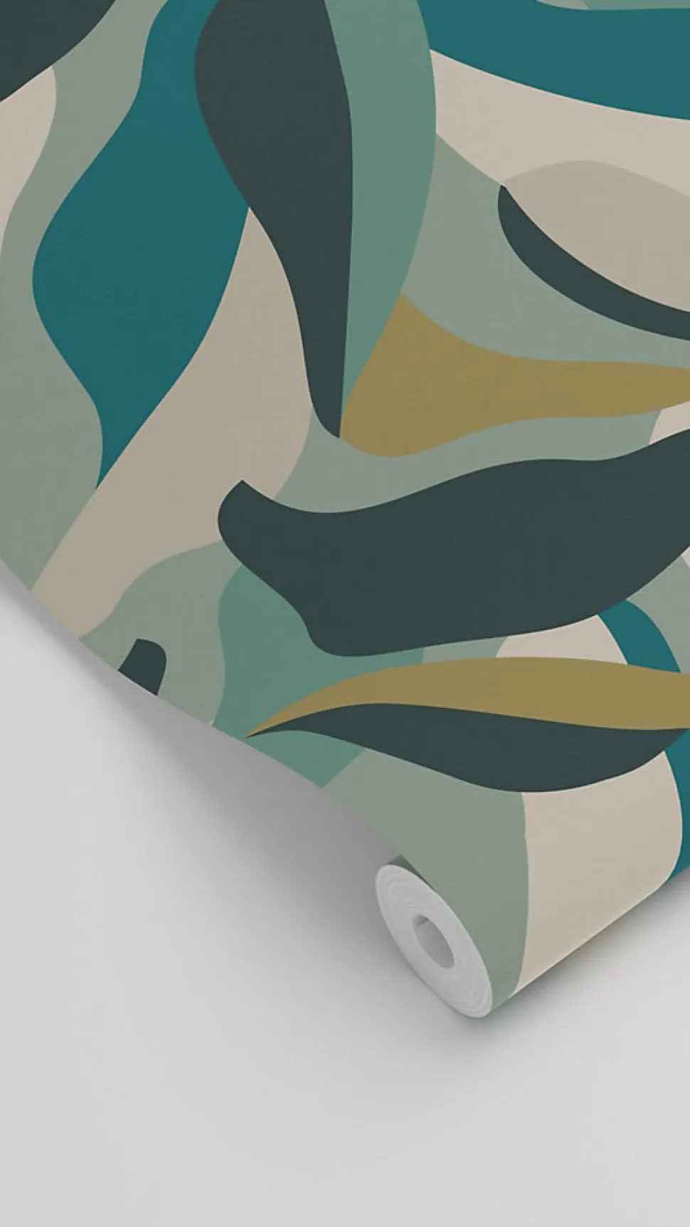 ESTAhome papier peint feuilles tropicales bleu canard et bleu canard - 50 x 900 cm - 139942