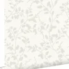 ESTAhome papier peint feuilles blanc - 53 cm x 10.05 m - 148728