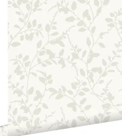 ESTAhome papier peint feuilles blanc - 53 cm x 10.05 m - 148728