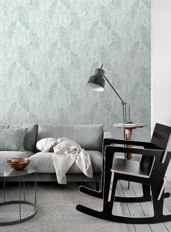 ESTAhome papier peint feuilles dessinées vert - 53 cm x 10.05 m - 139010