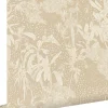 ESTAhome papier peint feuilles tropicales beige clair - 50 x 900 cm - 139888