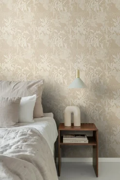 ESTAhome papier peint feuilles tropicales beige clair - 50 x 900 cm - 139888