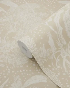 ESTAhome papier peint feuilles tropicales beige clair - 50 x 900 cm - 139888