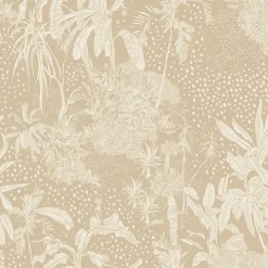 ESTAhome papier peint feuilles tropicales beige clair - 50 x 900 cm - 139888