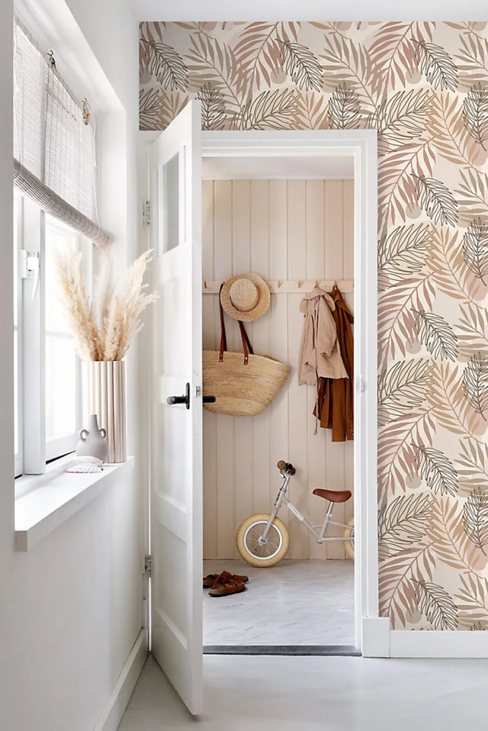 ESTAhome papier peint feuilles beige - 50 x 900 cm - 139819