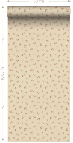 ESTAhome papier peint fleurs intage beige - 53 cm x 10.05 m - 139834
