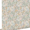 ESTAhome papier peint fleurs bleu grisâtre, rose terracotta et vert - 53 cm x 10.05 m - 139837