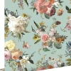 ESTAhome papier peint fleurs vintage vert grisé - 53 cm x 10.05 m - 139366