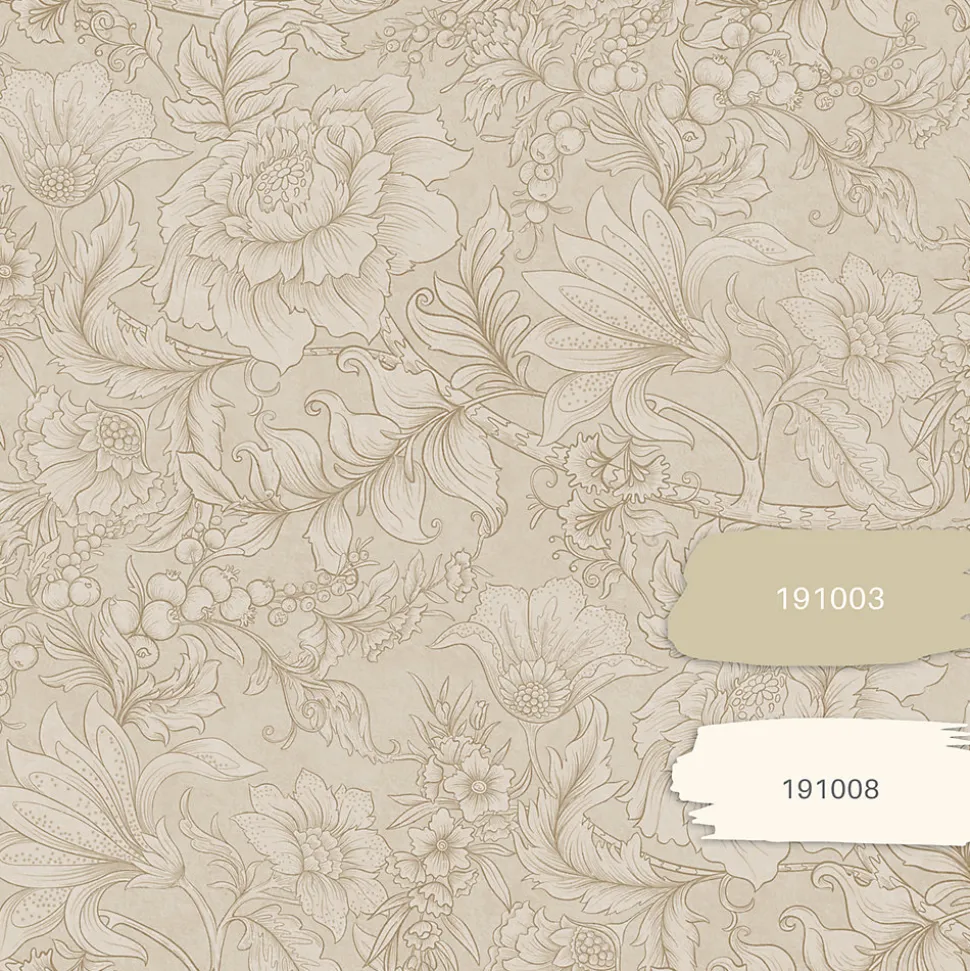 ESTAhome papier peint fleurs beige - 53 cm x 10.05 m - 139795