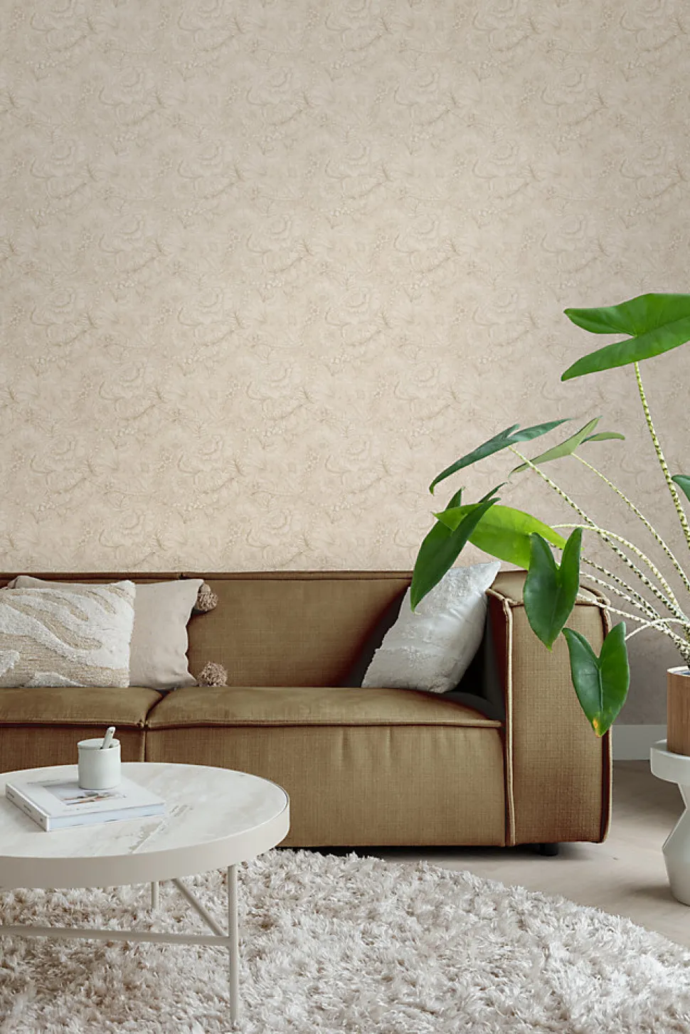 ESTAhome papier peint fleurs beige - 53 cm x 10.05 m - 139795