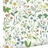 ESTAhome papier peint fleurs des champs multicolore sur blanc - 53 cm x 10.05 m - 139390