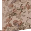 ESTAhome papier peint fleurs et oiseaux vieux rose - 50 x 900 cm - 139809