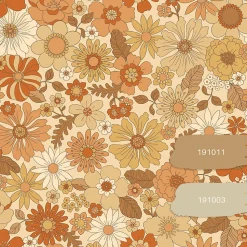 ESTAhome papier peint fleurs rétro orange - 53 cm x 10.05 m - 130963