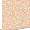 ESTAhome papier peint fleurs terracotta claire - 53 cm x 10.05 m - 139580