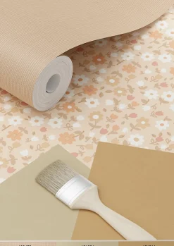 ESTAhome papier peint fleurs terracotta claire - 53 cm x 10.05 m - 139580