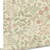 ESTAhome papier peint fleurs et oiseaux vert et rose - 50 x 900 cm - 139869