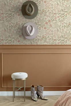ESTAhome papier peint fleurs et oiseaux vert et rose - 50 x 900 cm - 139869