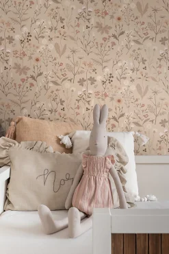 ESTAhome papier peint fleurs des champs sable beige - 53 cm x 10.05 m - 139840