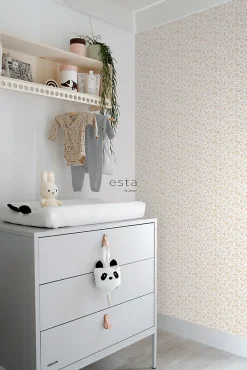 ESTAhome papier peint fleurs beige - 53 cm x 10.05 m - 139578