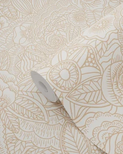 ESTAhome papier peint fleurs beige - 53 cm x 10.05 m - 139547