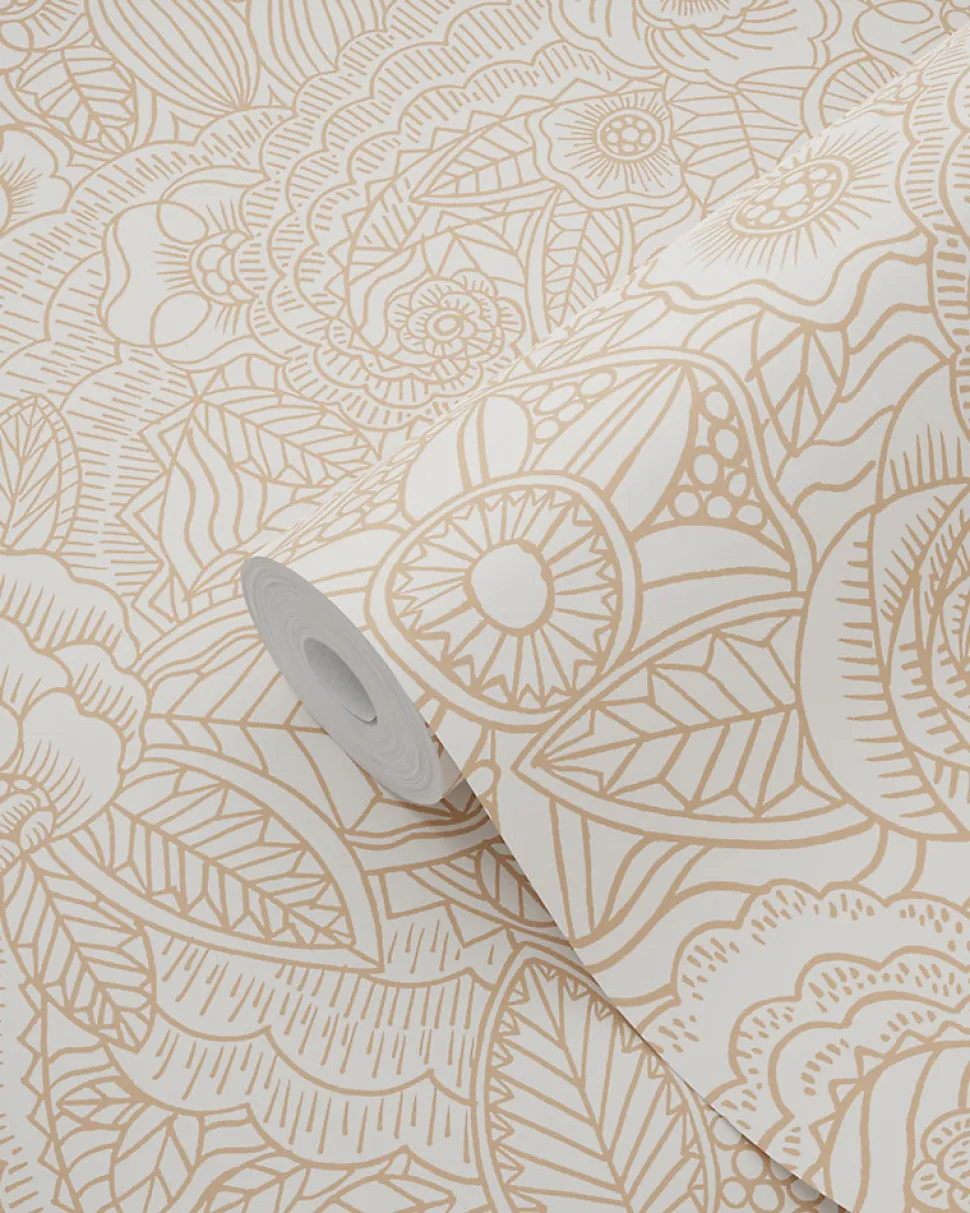 ESTAhome papier peint fleurs beige - 53 cm x 10.05 m - 139547