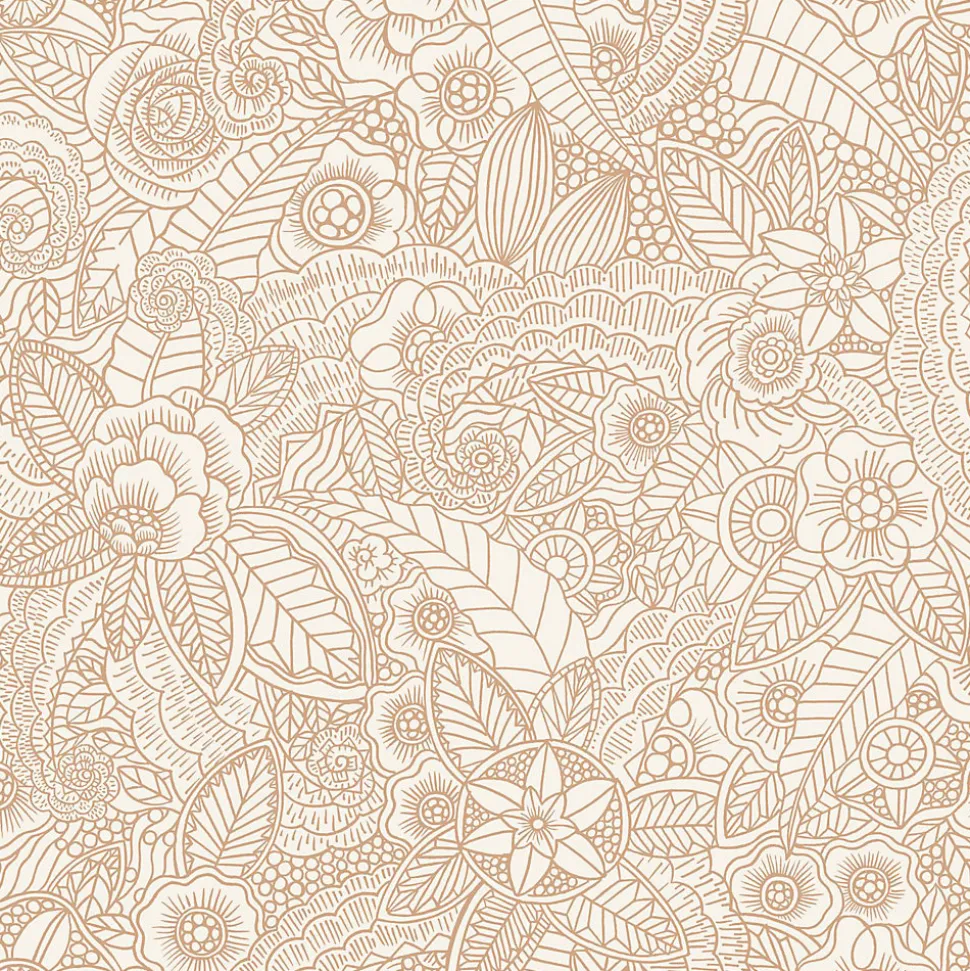 ESTAhome papier peint fleurs beige - 53 cm x 10.05 m - 139547