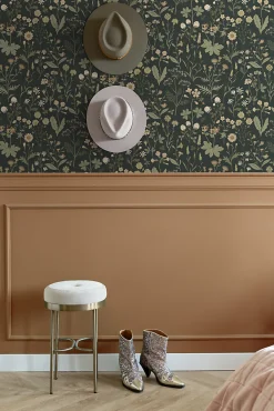 ESTAhome papier peint fleurs des champs vert foncé - 50 x 900 cm - 139843