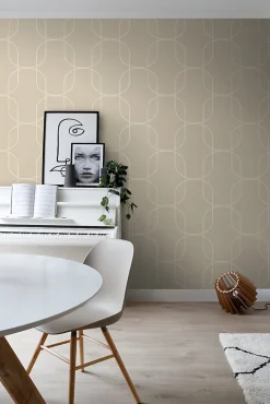 ESTAhome papier peint formes géométriques beige - 0.53 x 10.05 m - 139649