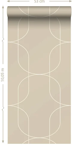 ESTAhome papier peint formes géométriques beige - 0.53 x 10.05 m - 139649