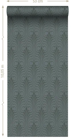 ESTAhome papier peint forme graphique bleu foncé - 50 x 900 cm - 139637