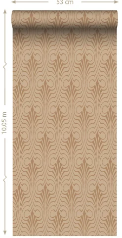 ESTAhome papier peint forme graphique rose terracotta - 50 x 900 cm - 139635