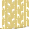 ESTAhome papier peint girafes jaune ocre - 53 cm x 10.05 m - 139059