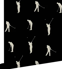 ESTAhome papier peint golfeurs noir - 53 cm x 10.05 m - 115643