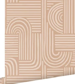 ESTAhome papier peint graphique 3D terracotta claire - 53 cm x 10.05 m - 139936