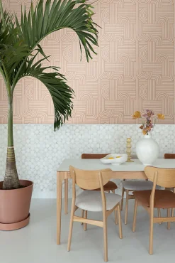 ESTAhome papier peint graphique 3D terracotta claire - 53 cm x 10.05 m - 139936