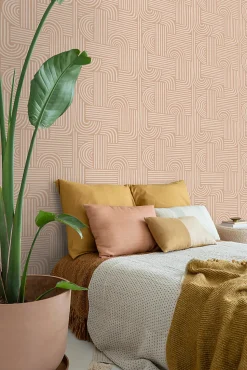 ESTAhome papier peint graphique 3D terracotta claire - 53 cm x 10.05 m - 139936
