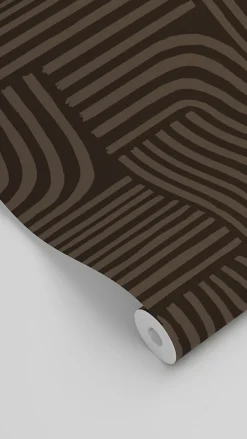 ESTAhome papier peint graphique 3D brun foncé - 50 x 900 cm - 139940