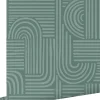 ESTAhome papier peint graphique 3D vert pétrole - 50 x 900 cm - 139937