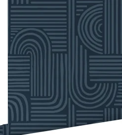 ESTAhome papier peint graphique 3D bleu foncé - 53 cm x 10.05 m - 139939