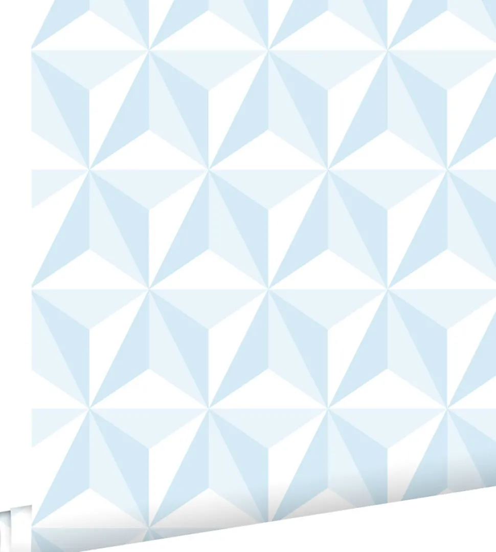 ESTAhome papier peint graphique 3D bleu clair - 53 cm x 10.05 m - 138912