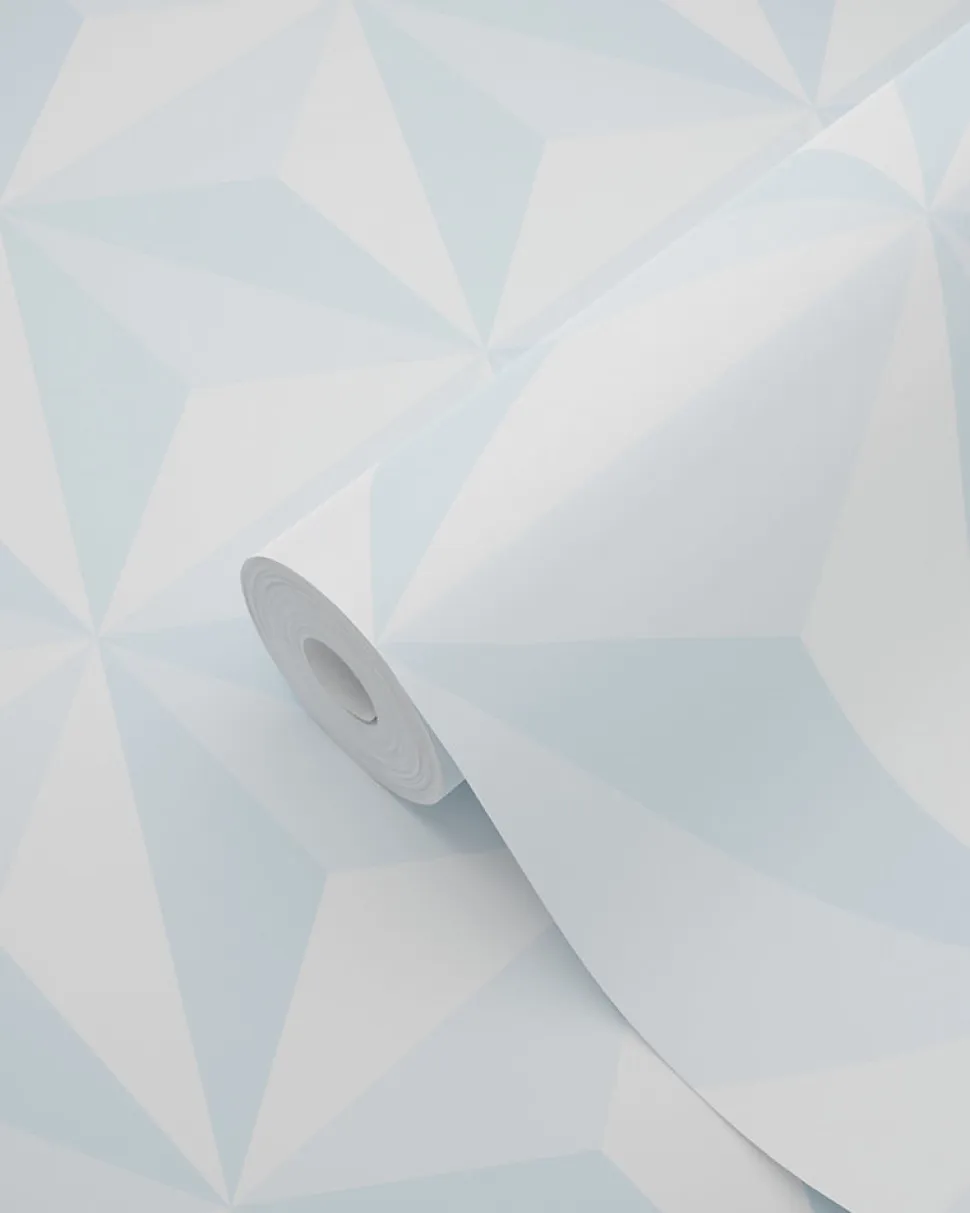 ESTAhome papier peint graphique 3D bleu clair - 53 cm x 10.05 m - 138912