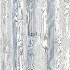 ESTAhome papier peint imitation bois bleu et gris - 53 cm x 10.05 m - 148626
