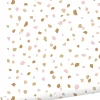 ESTAhome papier peint imitation terrazzo rose clair, orange chaude et beige - 53 cm x 10.05 m - 139198