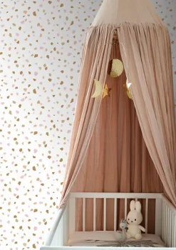ESTAhome papier peint imitation terrazzo rose clair, orange chaude et beige - 53 cm x 10.05 m - 139198