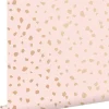 ESTAhome papier peint imitation terrazzo rose clair et or rose - 53 cm x 10.05 m - 139199