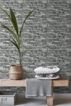 ESTAhome papier peint imitation bois gris et jaune foncé - 53 cm x 10.05 m - 138242