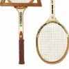 ESTAhome papier peint intissé XXL raquettes de tennis vintage blanc, marron et beige - 50 x 900 cm - 158801