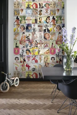 ESTAhome papier peint intissé XXL couvertures de magazines multicolore - 50 x 900 cm - 158104