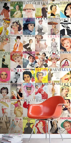 ESTAhome papier peint intissé XXL couvertures de magazines multicolore - 50 x 900 cm - 158104