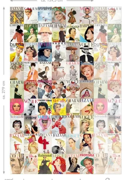 ESTAhome papier peint intissé XXL couvertures de magazines multicolore - 50 x 900 cm - 158104
